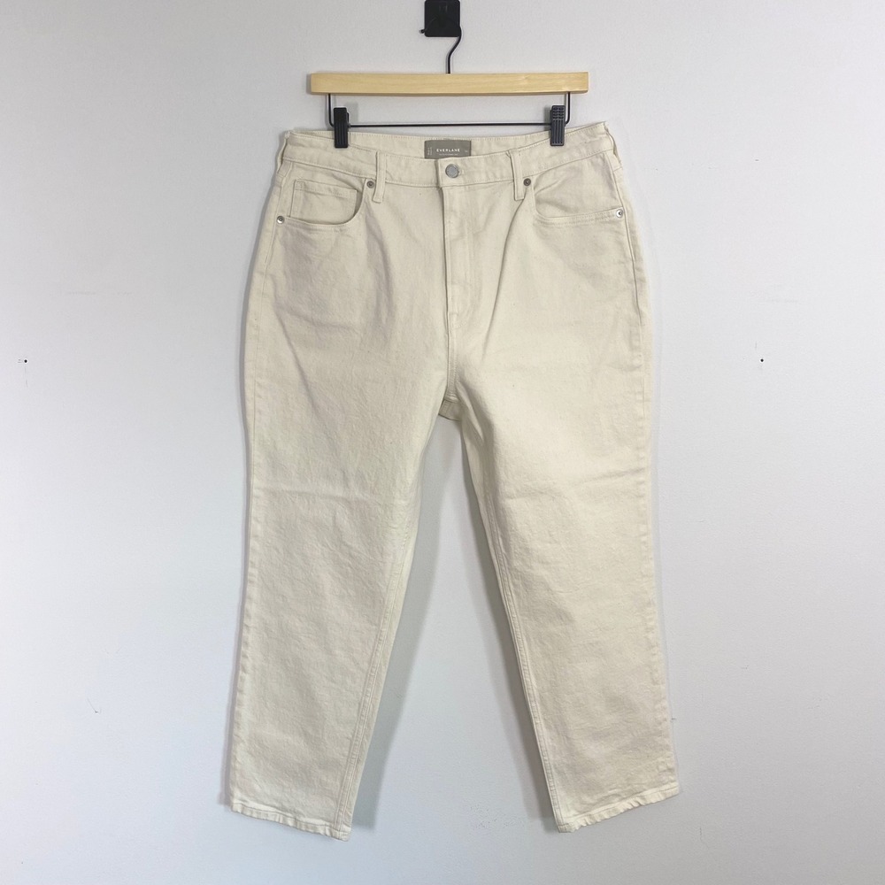 Everlane The Curvy Cheeky Jean Womens Size‎ 32 S Short Organic Cotton Ecru Denim
